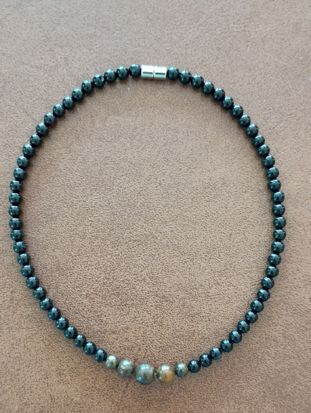 Black Onyx & Bronzite Choker Necklace